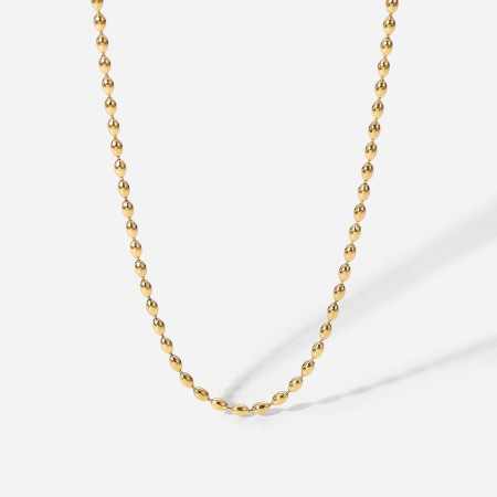 Picture of Wholesale Ball Chain Necklace, 14K Gold Plated 304 Stainless Steel, Unisex Vacuum Plating Exquisite Simple & Casual Gift Jewelry For Retailer, 41.5cm(16.3") long, Chain Size: 3mm, 1 Piece