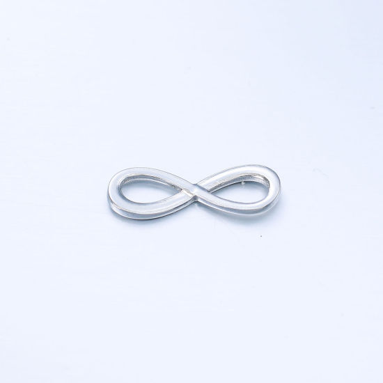 Image de Breloques en 201 Acier Inoxydable Symbole"Infini" Argent Mat 23mm x 8mm , 1 Pièce