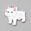 Immagine di Lega di Zinco Charms Bulldog Tono Argento Bianco Smalto 24mm x 24mm , 10 Pz