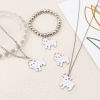 Picture of Zinc Based Alloy Charms Bulldog Animal Silver Tone White Enamel 24mm x 24mm, 10 PCs
