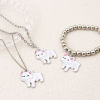 Picture of Zinc Based Alloy Charms Bulldog Animal Silver Tone White Enamel 24mm x 24mm, 10 PCs