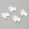 Picture of Zinc Based Alloy Charms Bulldog Animal Silver Tone White Enamel 24mm x 24mm, 10 PCs