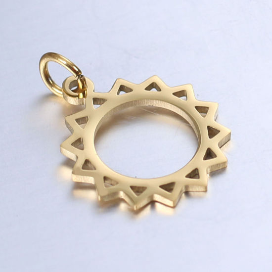 Bild von 304 Edelstahl Galaxis Charms Sonne Vergoldet 17.5mm x 15mm, 1 Stück