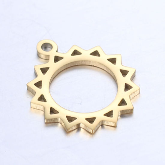 Bild von 304 Edelstahl Galaxis Charms Sonne Silberfarbe 17.5mm x 15mm, 1 Stück