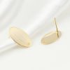 Immagine di Ottone Accessori Per Orecchini Vero Oro Placcato Ovale W/ Loop 19mm x 11mm, Dimensione di Posta / Cavo: (19 misura), 4 Pz