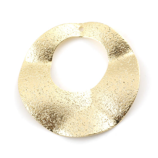 Изображение Латунь Подвески Круглые настоящее золото с покрытием Стардаст 3.3см x 3.3см, 3 ШТ