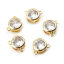 Picture of Brass Connectors Real Gold Plated Round Clear Cubic Zirconia 8mm x 6mm, 3 PCs