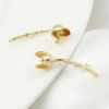 Picture of Brass Connectors Real Gold Plated Tulip Flower Clear Cubic Zirconia 25mm x 9mm, 2 PCs