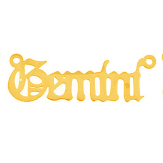 Picture of Stainless Steel Connectors Gold Plated Message Gemini Sign Of Zodiac Constellations 3.2cm, 1 Piece