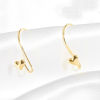 Image de Boucles d'Oreilles Crochets La Saint Valentin en Laiton Plaqué Or Véritable Cœur 24mm x 22mm, Epaisseur de Fil: (20 gauge), 4 Pcs
