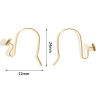 Image de Boucles d'Oreilles Crochets La Saint Valentin en Laiton Plaqué Or Véritable Cœur 24mm x 22mm, Epaisseur de Fil: (20 gauge), 4 Pcs