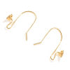 Image de Boucles d'Oreilles Crochets La Saint Valentin en Laiton Plaqué Or Véritable Cœur 24mm x 22mm, Epaisseur de Fil: (20 gauge), 4 Pcs