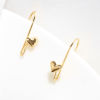Image de Boucles d'Oreilles Crochets La Saint Valentin en Laiton Plaqué Or Véritable Cœur 24mm x 22mm, Epaisseur de Fil: (20 gauge), 4 Pcs