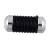 Picture of 304 Stainless Steel Spacer Beads Cylinder Silver Tone With Black Rubber Band About 14.5mm x 6.0mm, Hole:Approx 2.0mm, 2 PCs