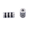 Picture of 304 Stainless Steel Spacer Beads Cylinder Silver Tone With Black Rubber Band About 14.0mm x 7.5mm, Hole:Approx 2.5mm, 2 PCs