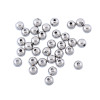 Bild von Edelstahl Zwischenperlen Spacer Perlen Rund Silberfarben ca. 6mm D., Loch:ca. 1.0mm, 50 Stücke