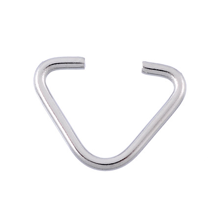 Picture of 30 PCs 13mm x 10mm, 1.2mm(17 gauge) 304 Stainless Steel Open Jump Rings Findings For Jewelry Making Silver Tone Triangle