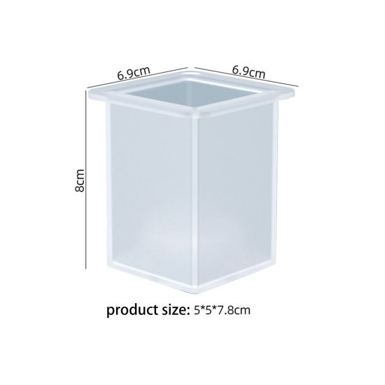 Bild von Silikon Gießform Kerzenständer Rechteck Weiß 8cm x 6.9cm, 1 Stück