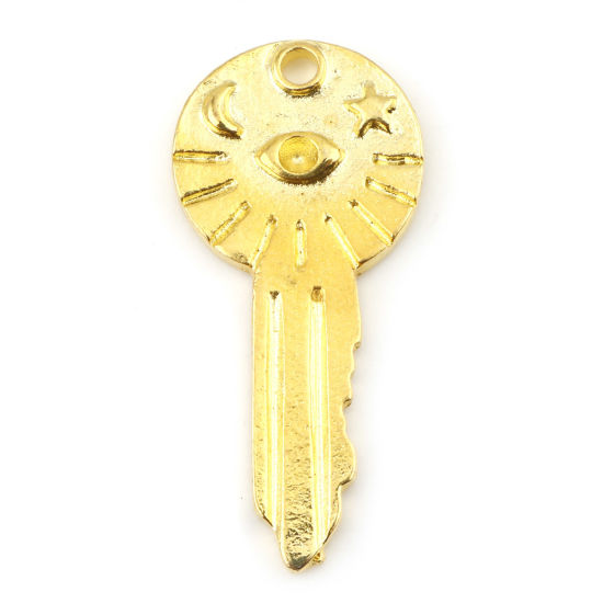 Picture of Zinc Based Alloy Charms Gold Plated Key 25mm x 12mm, 10 PCs