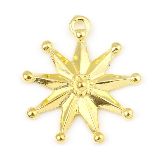 Picture of Zinc Based Alloy Charms Gold Plated Star 26mm x 23mm, 10 PCs