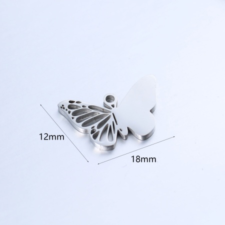 Picture of 304 Stainless Steel Insect Charms Multicolor Butterfly Animal 18mm x 12mm