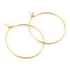 Imagen de Hierro Pendientes Círculos Chapado en Oro Ronda 3.1cm x 2.5cm, Post/ Wire: (21 gauge), 100 Unidades