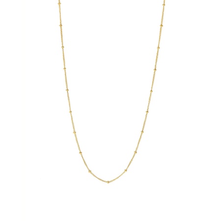 Picture of Wholesale Beaded Chain Station Necklace, 18K Gold Plated 304 Stainless Steel, Unisex Vacuum Plating Exquisite Gift Jewelry For Retailer, 42cm(16.5") long, 1 Piece