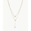 Picture of 1 Piece Vacuum Plating Stainless Steel Choker Necklace 18K Gold Plated Round Clear Cubic Zirconia 39cm(15 3/8") long