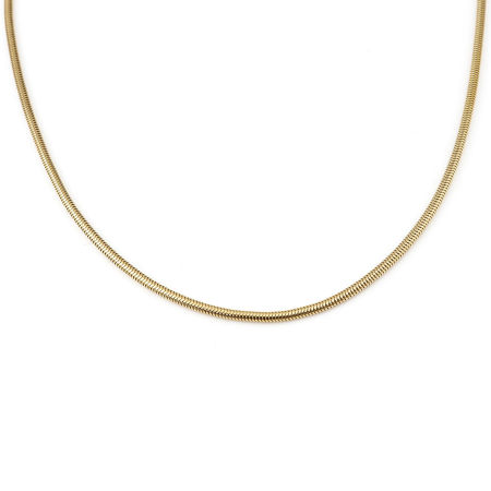 Image de Colliers En Gros Doré en 304 Acier Inoxydable, Chaîne Maille Serpent, Unisexe Placage sous Vide Élégant Minimaliste Cadeau Bijoux pour Détaillants 60cm long, Taille de la Chaîne: 2.5mm, 1 Pièce