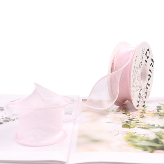 Picture of Organza Satin Gift Flower Packaging Ribbon Pink 4cm, 1 Roll (Approx 9.1 M/Roll)