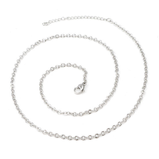 Picture of 304 Stainless Steel Link Cable Chain Necklace Silver Tone 46.5cm(18 2/8") long, 1 Piece