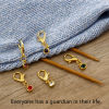Picture of Alloy Birthstone Knitting Stitch Markers Gold Plated 3.4cm x 1.2cm, 1 Set ( 12 PCs/Set)