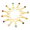 Picture of Alloy Birthstone Knitting Stitch Markers Gold Plated 3.4cm x 1.2cm, 1 Set ( 12 PCs/Set)