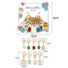 Picture of Alloy Birthstone Knitting Stitch Markers Marquise Heart KC Gold Plated 4.1x1.5cm - 3.5x1.2cm, 1 Set ( 9 PCs/Set)