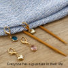 Picture of Alloy Birthstone Knitting Stitch Markers Marquise Heart KC Gold Plated 4.1x1.5cm - 3.5x1.2cm, 1 Set ( 9 PCs/Set)