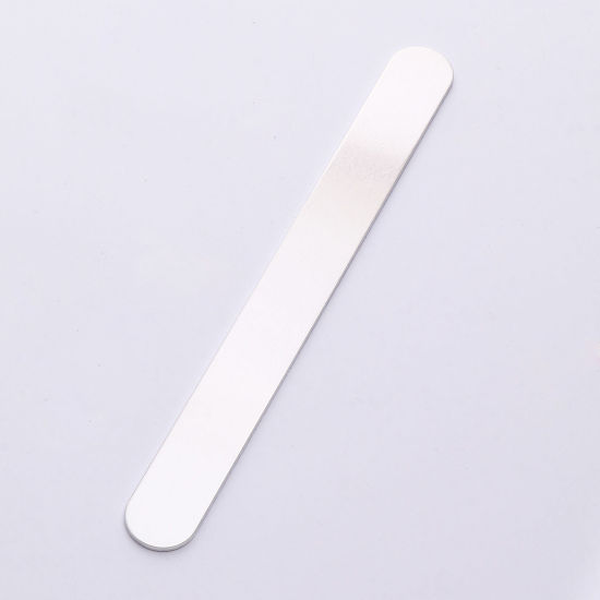 Picture of Aluminum Jewelry Tools 16mm Bangle Blank Bar For DIY Cuff Bracelet Making Presents Stamping Jewelry Findings Rectangle Silver Tone 15.2cm(6") long, 1 Piece
