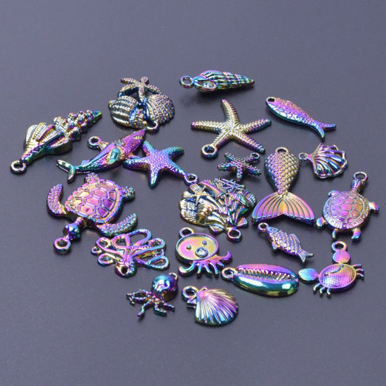 Picture of Zinc Based Alloy Ocean Jewelry Charms Rainbow Color Plated 1 Set ( 20 PCs/Set)