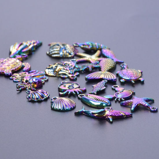 Picture of Zinc Based Alloy Ocean Jewelry Charms Rainbow Color Plated 1 Set ( 20 PCs/Set)