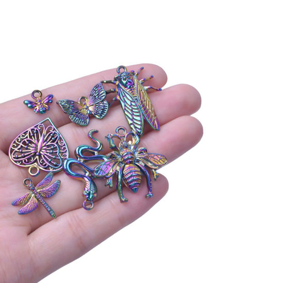 Image de Breloques Insecte en Alliage de Zinc Serpent Plaqué de Couleur Arc-en-ciel Abeille 1 Kit ( 10 Pcs/Kit)