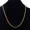 Picture of 304 Stainless Steel Jewelry Braiding Chain Necklace Gold Plated 55cm(21 5/8") long, Chain Size: 4mm(1/8"), 1 Piece