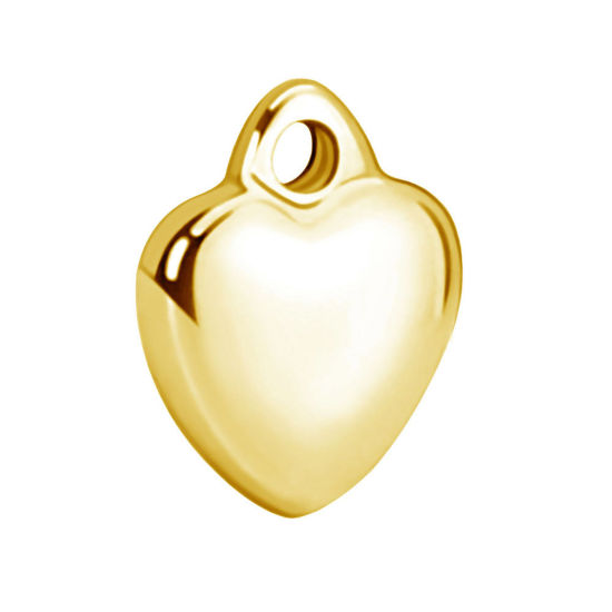 Picture of 304 Stainless Steel Valentine's Day Charms Gold Plated Heart Polished 8mm x 7mm, 5 PCs