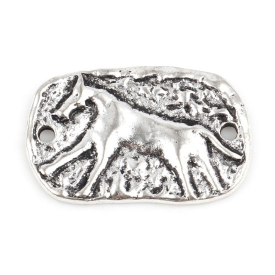 Picture of Zinc Based Alloy Maya Charms Antique Silver Color Oval Horse 22mm x 14mm, 20 PCs