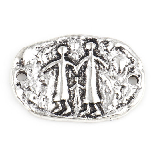 Picture of Zinc Based Alloy Maya Charms Antique Silver Color Oval Person 22mm x 15mm, 20 PCs