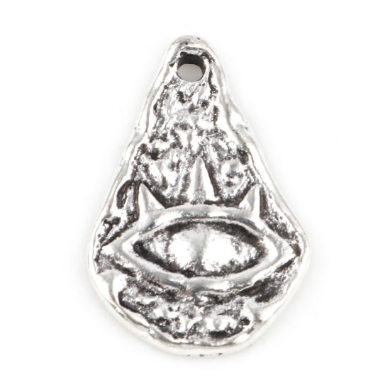 Picture of Zinc Based Alloy Maya Charms Antique Silver Color Drop Eye 19mm x 13mm, 20 PCs