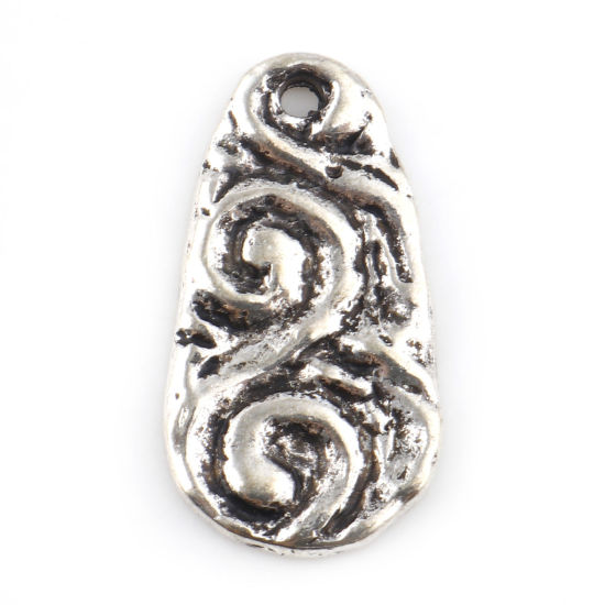 Picture of Zinc Based Alloy Maya Charms Antique Silver Color Drop Spiral 20mm x 11mm, 20 PCs