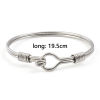 ステンレス鋼 バングル ブレスレット シルバートーン 19.5cm 長さ、 1 個 の画像