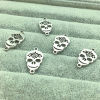 Picture of Stainless Steel Halloween Connectors Silver Tone Skull Filigree 16mm x 12mm, 1 Piece