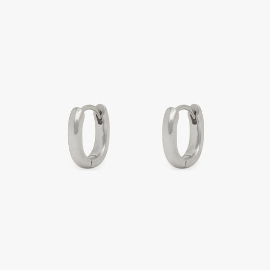 Picture of Brass Ins Style Hoop Earrings Platinum Plated U-shaped 1.4cm x 1.2cm, 1 Pair                                                                                                                                                                                  