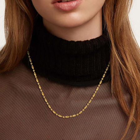Image de Colliers En Gros Plaqué Or 18K en Acier Inoxydable, Chaîne Maille Bille, Unisexe Placage sous Vide Style Ins Minimaliste Cadeau Bijoux pour Détaillants 40cm long, Taille de la Chaîne: 2mm, 1 Pièce