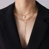 Imagen de Perlas de Agua Dulce Estilo Ins Collares Chapado en Oro de 18K Panícula 40cm longitud, 1 Unidad